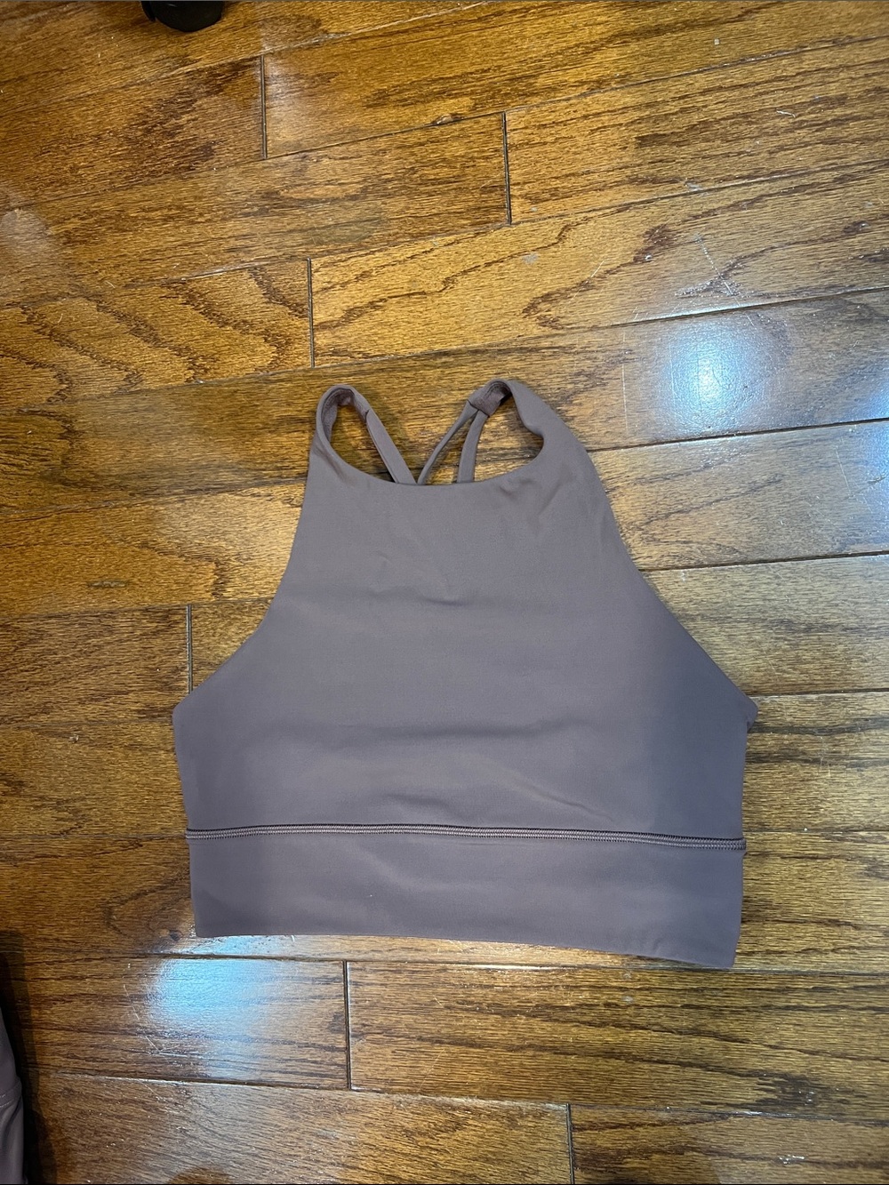 191.2 Lululemon Energy High-Neck Longline Tough Bra B–D Cups Dark Oxide - Picture 8 of 8
